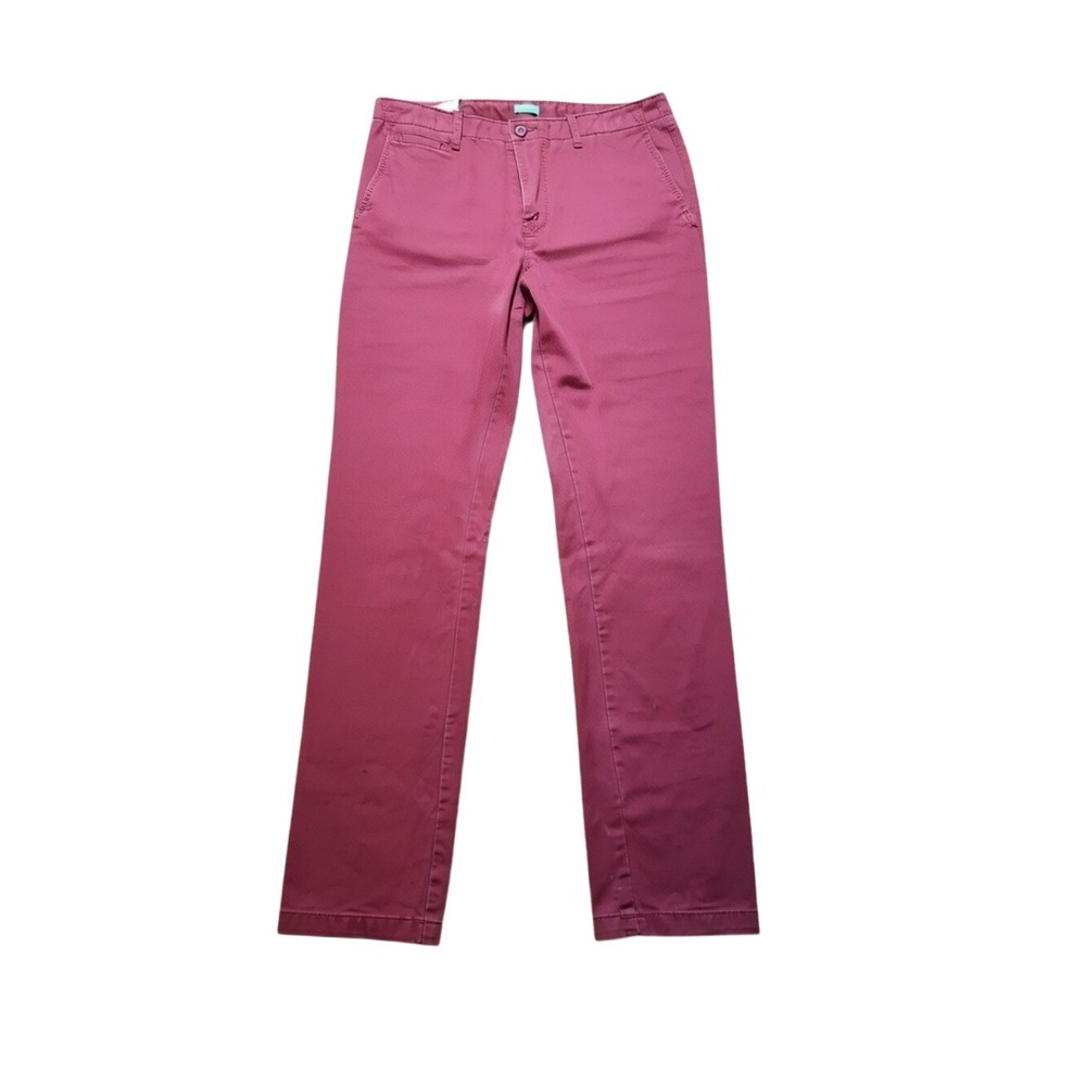 United Colors of Benetton Chinos Men 33x32 Burgundy Preppy Casual